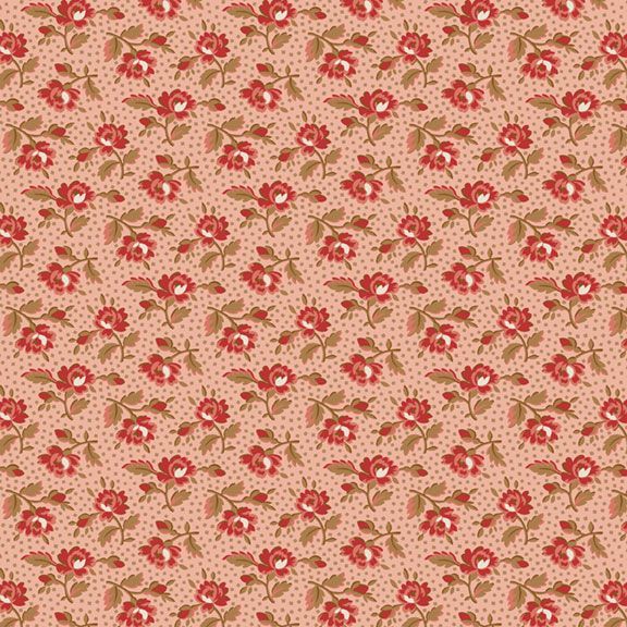 Quilting Fabric BESSIE'S ROSE R570499 PINK by Marcus Fabrics from Back in the Day Collection.