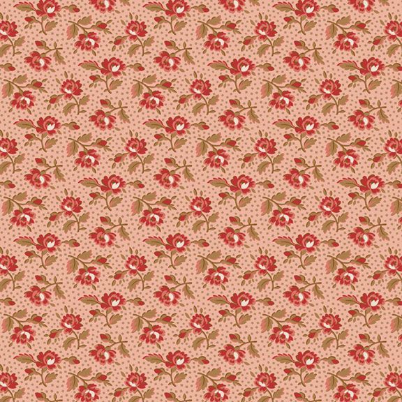 Quilting Fabric BESSIE'S ROSE R570499 PINK by Marcus Fabrics from Back in the Day Collection.