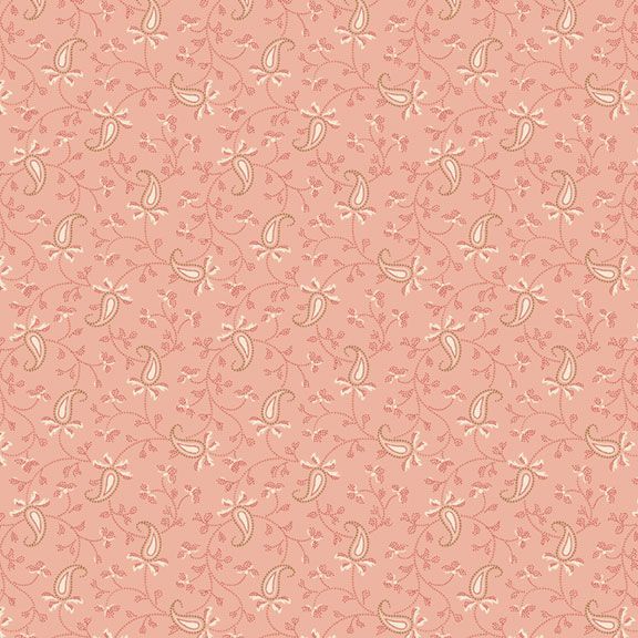 Quilting Fabric SARAH'S PAISLEY R570500 PINK by Marcus Fabrics from Back in the Day Collection.