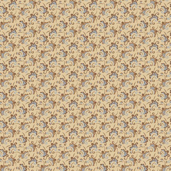 Quilting Fabric ALICE'S PETALS R570505 BLUE by Marcus Fabrics from Back in the Day Collection.