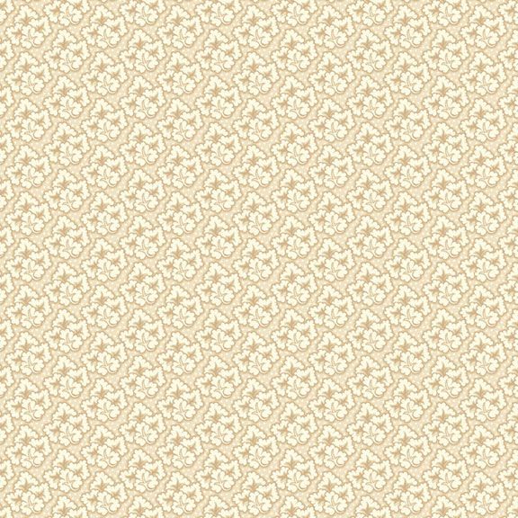 Quilting Fabric VERA'S LEAVES R570506 CREAM by Marcus Fabrics from Back in the Day Collection.