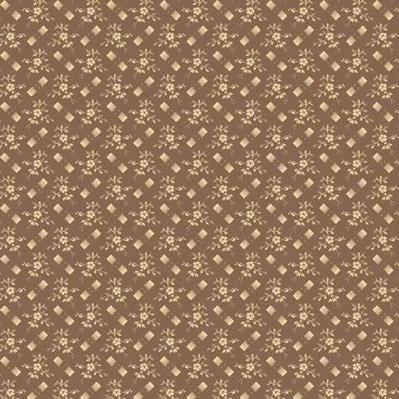 Quilting Fabric KATE'S SPRIG R570507 BROWN by Marcus Fabrics from Back in the Day Collection.