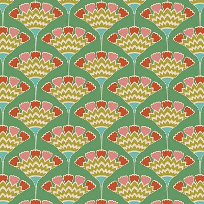 Fabric TASSELFLOWER GREEN from Tilda, Pie in the Sky Collection, TIL100497-V11