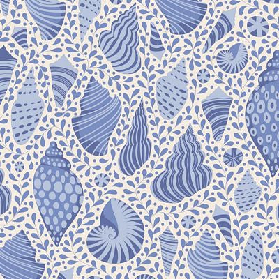 Fabric Beach Shells Blue TIL110026 from Tilda, Cotton Beach Collection, Blenders
