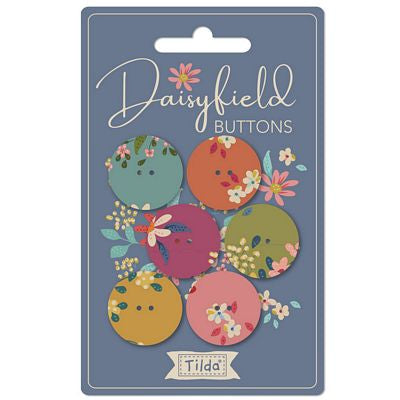 Tilda Buttons Pack, Daisyfield 23 mm (0.91") diameter, 6 pieces set, TIL400047