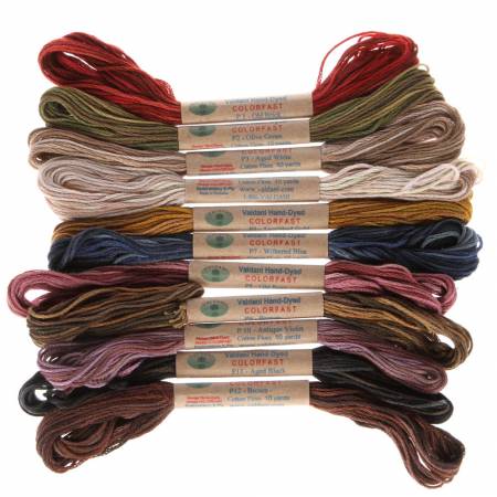 Valdani Embroidery Floss 6 Strand Skein 30yd Vintage Hues Collection 12 Colors # VH6STSMPLR